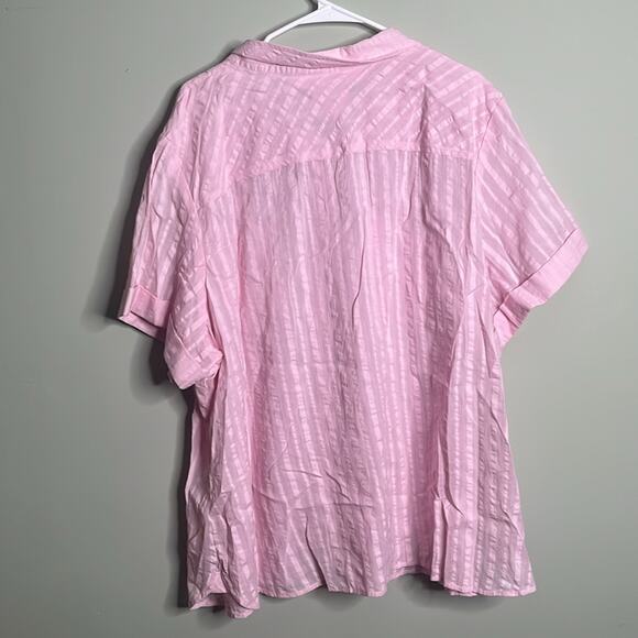 Tommy Hilfiger Pink Button Up Blouse 3X - Picture 5 of 5